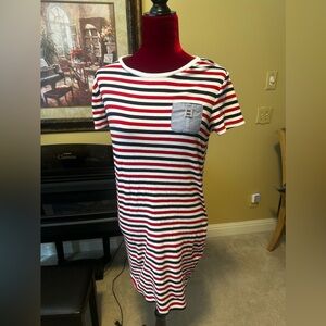 Women's Dress, L, Red/White/Blue
